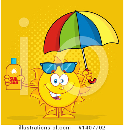 Royalty-Free (RF) Sun Character Clipart Illustration by Hit Toon - Stock Sample #1407702