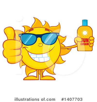 Royalty-Free (RF) Sun Character Clipart Illustration by Hit Toon - Stock Sample #1407703