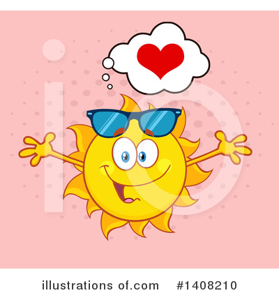 Royalty-Free (RF) Sun Character Clipart Illustration by Hit Toon - Stock Sample #1408210