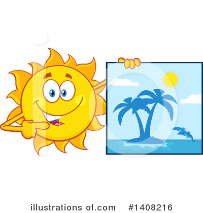 Royalty-Free (RF) Sun Character Clipart Illustration by Hit Toon - Stock Sample #1408216