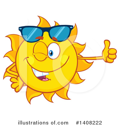 Royalty-Free (RF) Sun Character Clipart Illustration by Hit Toon - Stock Sample #1408222