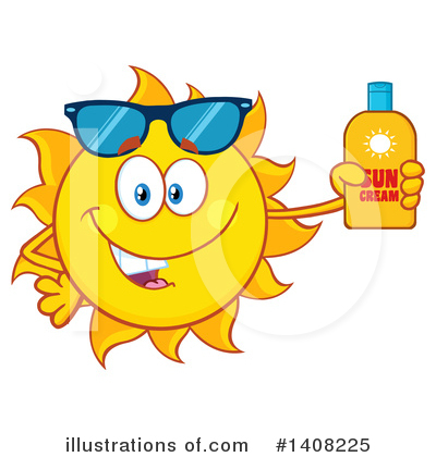 Royalty-Free (RF) Sun Character Clipart Illustration by Hit Toon - Stock Sample #1408225