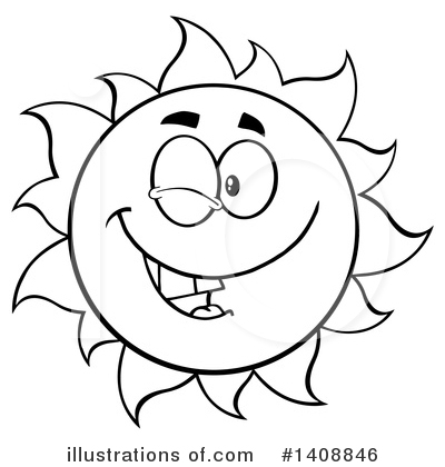 Sun Character Clipart #1408846 by Hit Toon
