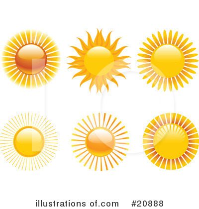 Royalty-Free (RF) Sun Clipart Illustration by elaineitalia - Stock Sample #20888