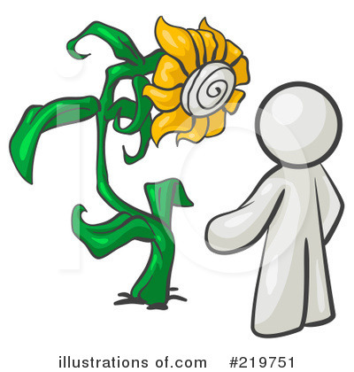 Royalty-Free (RF) Sunflower Clipart Illustration by Leo Blanchette - Stock Sample #219751