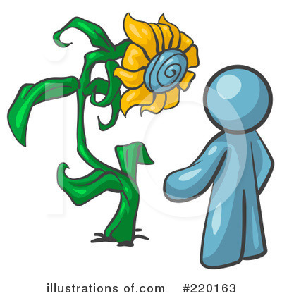 Royalty-Free (RF) Sunflower Clipart Illustration by Leo Blanchette - Stock Sample #220163