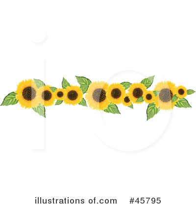 Royalty-Free (RF) Sunflowers Clipart Illustration by Pams Clipart - Stock Sample #45795