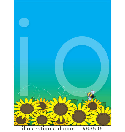 Royalty-Free (RF) Sunflowers Clipart Illustration by Maria Bell - Stock Sample #63505