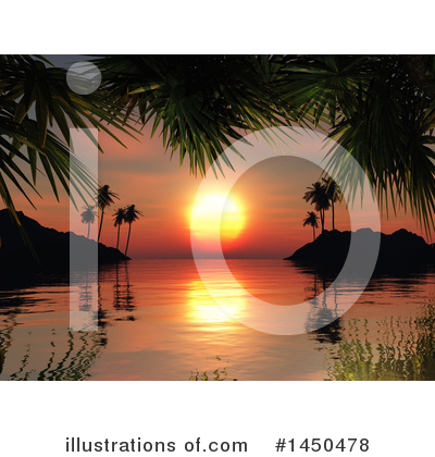 Ocean Sunset Clipart #1450478 by KJ Pargeter
