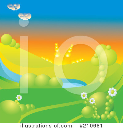 Royalty-Free (RF) Sunset Clipart Illustration by MilsiArt - Stock Sample #210681