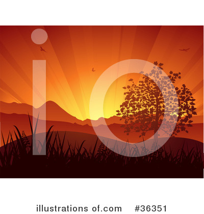 Royalty-Free (RF) Sunset Clipart Illustration by elaineitalia - Stock Sample #36351
