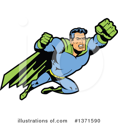 Royalty-Free (RF) Super Hero Clipart Illustration by Clip Art Mascots - Stock Sample #1371590