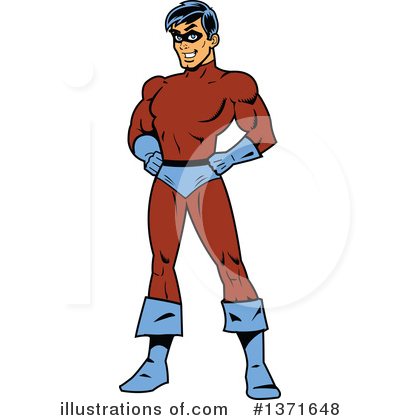 Royalty-Free (RF) Super Hero Clipart Illustration by Clip Art Mascots - Stock Sample #1371648