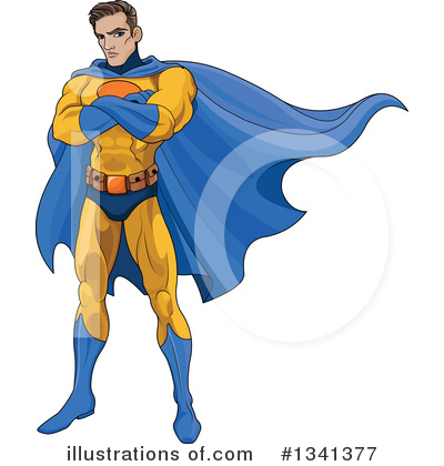 Royalty-Free (RF) Super Man Clipart Illustration by Pushkin - Stock Sample #1341377