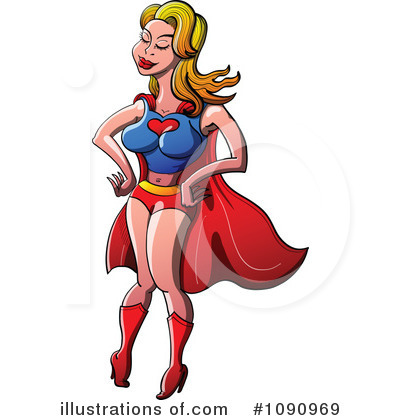 Royalty-Free (RF) Super Woman Clipart Illustration by Zooco - Stock Sample #1090969