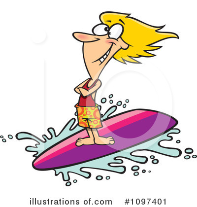 Royalty-Free (RF) Surfer Clipart Illustration by toonaday - Stock Sample #1097401