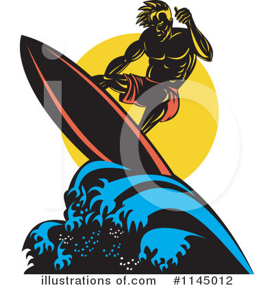 Royalty-Free (RF) Surfer Clipart Illustration by patrimonio - Stock Sample #1145012