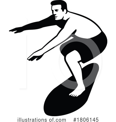 Royalty-Free (RF) Surfer Clipart Illustration by patrimonio - Stock Sample #1806145