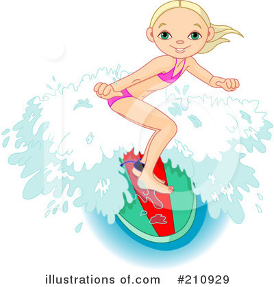 Royalty-Free (RF) Surfing Clipart Illustration by Pushkin - Stock Sample #210929