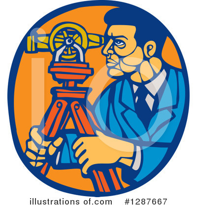 Royalty-Free (RF) Surveyor Clipart Illustration by patrimonio - Stock Sample #1287667