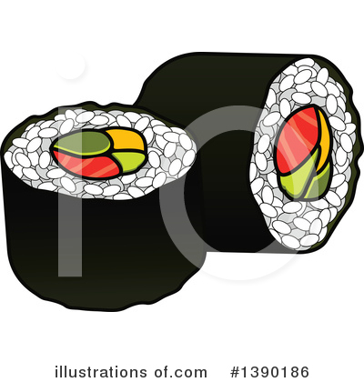 Royalty-Free (RF) Sushi Clipart Illustration by Vector Tradition SM - Stock Sample #1390186