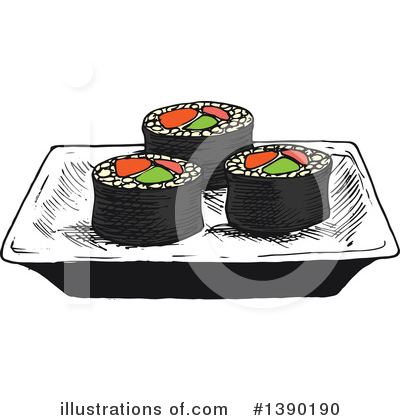 Sushi Roll Clipart #1390190 by Vector Tradition SM
