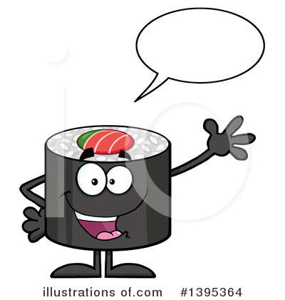 Sushi Character Clipart #1395364 by Hit Toon