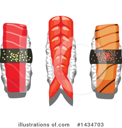 Royalty-Free (RF) Sushi Clipart Illustration by Vector Tradition SM - Stock Sample #1434703