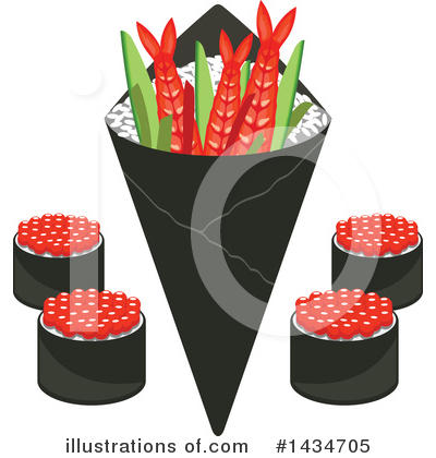 Royalty-Free (RF) Sushi Clipart Illustration by Vector Tradition SM - Stock Sample #1434705