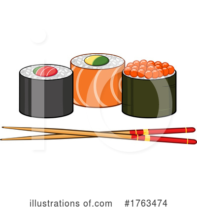 Royalty-Free (RF) Sushi Clipart Illustration by Hit Toon - Stock Sample #1763474