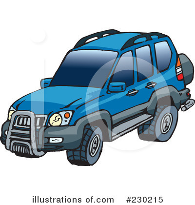 Royalty-Free (RF) Suv Clipart Illustration by Dennis Holmes Designs - Stock Sample #230215