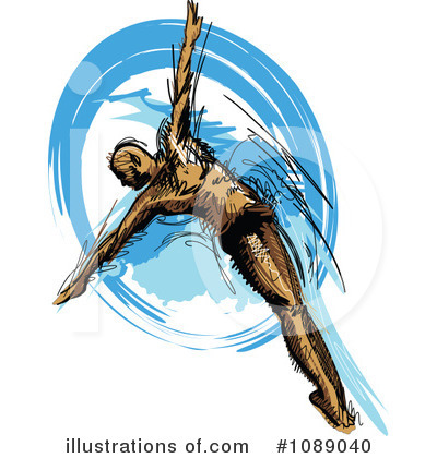 Royalty-Free (RF) Swimmer Clipart Illustration by Chromaco - Stock Sample #1089040