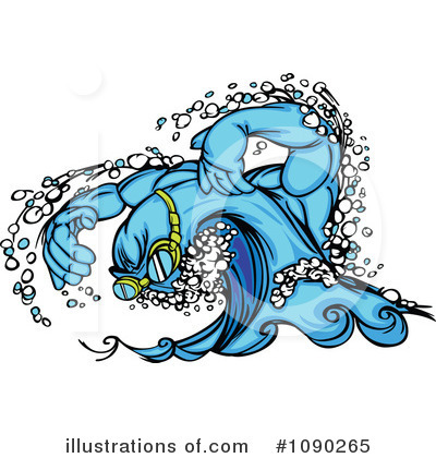 Royalty-Free (RF) Swimming Clipart Illustration by Chromaco - Stock Sample #1090265