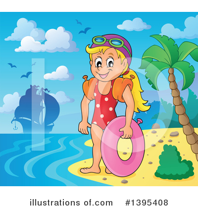 Royalty-Free (RF) Swimming Clipart Illustration by visekart - Stock Sample #1395408