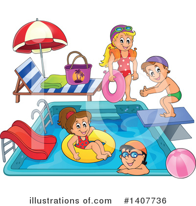 Royalty-Free (RF) Swimming Clipart Illustration by visekart - Stock Sample #1407736