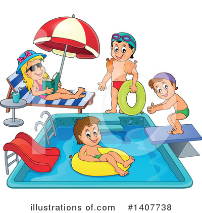 Royalty-Free (RF) Swimming Clipart Illustration by visekart - Stock Sample #1407738