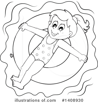 Royalty-Free (RF) Swimming Clipart Illustration by visekart - Stock Sample #1408930