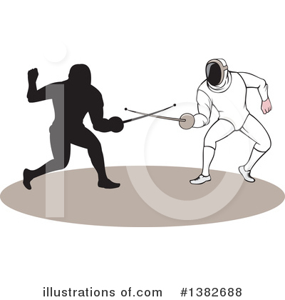 Royalty-Free (RF) Sword Fighting Clipart Illustration by patrimonio - Stock Sample #1382688