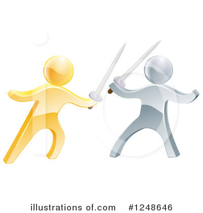 Royalty-Free (RF) Swordfight Clipart Illustration by AtStockIllustration - Stock Sample #1248646
