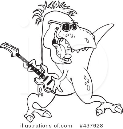 Royalty-Free (RF) T Rex Clipart Illustration by toonaday - Stock Sample #437628