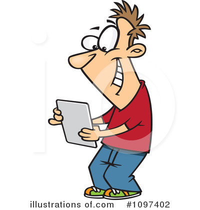 Royalty-Free (RF) Tablet Clipart Illustration by toonaday - Stock Sample #1097402