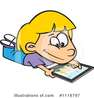 Royalty-Free (RF) Tablet Clipart Illustration by toonaday - Stock Sample #1116797