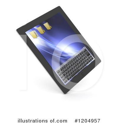 Royalty-Free (RF) Tablet Computer Clipart Illustration by KJ Pargeter - Stock Sample #1204957