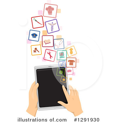 Royalty-Free (RF) Tablet Computer Clipart Illustration by BNP Design Studio - Stock Sample #1291930