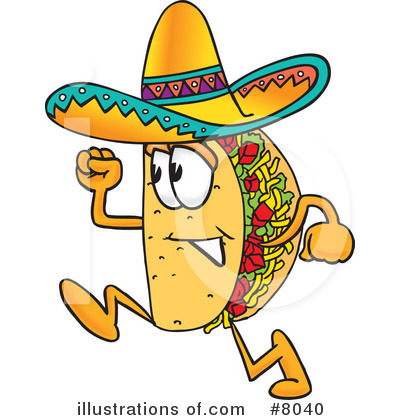 Royalty-Free (RF) Taco Clipart Illustration by Mascot Junction - Stock Sample #8040
