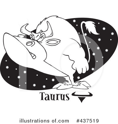 Royalty-Free (RF) Taurus Clipart Illustration by toonaday - Stock Sample #437519