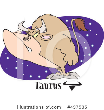 Royalty-Free (RF) Taurus Clipart Illustration by toonaday - Stock Sample #437535