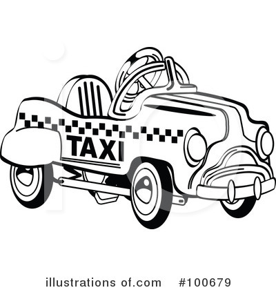 Royalty-Free (RF) Taxi Clipart Illustration by Andy Nortnik - Stock Sample #100679