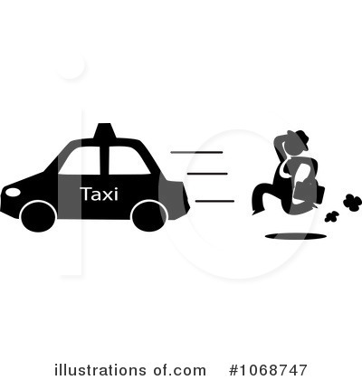 Royalty-Free (RF) Taxi Clipart Illustration by Rosie Piter - Stock Sample #1068747