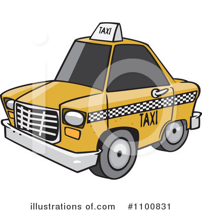 Royalty-Free (RF) Taxi Clipart Illustration by toonaday - Stock Sample #1100831